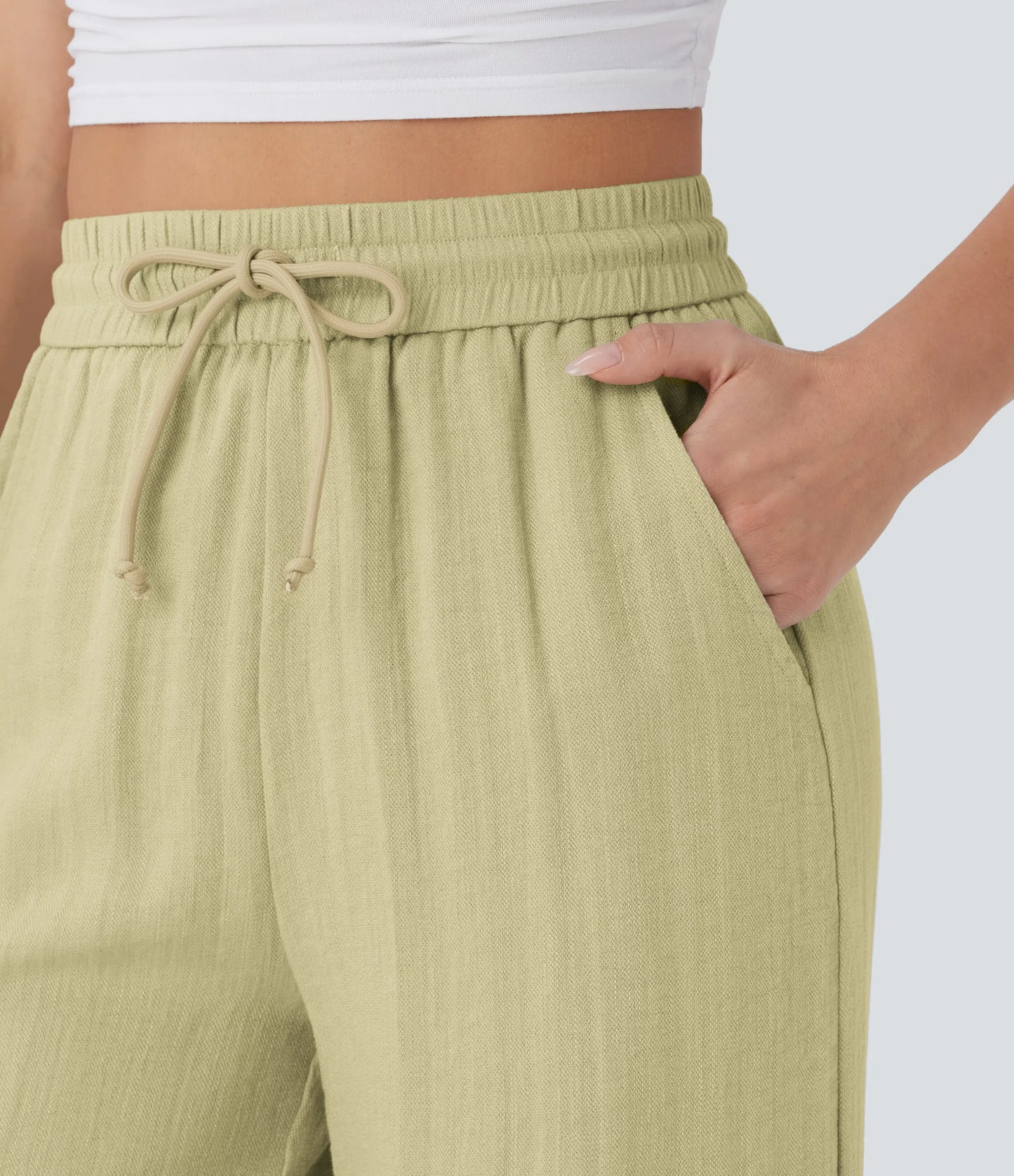 Kyra Linen Feel Wide Leg Trousers