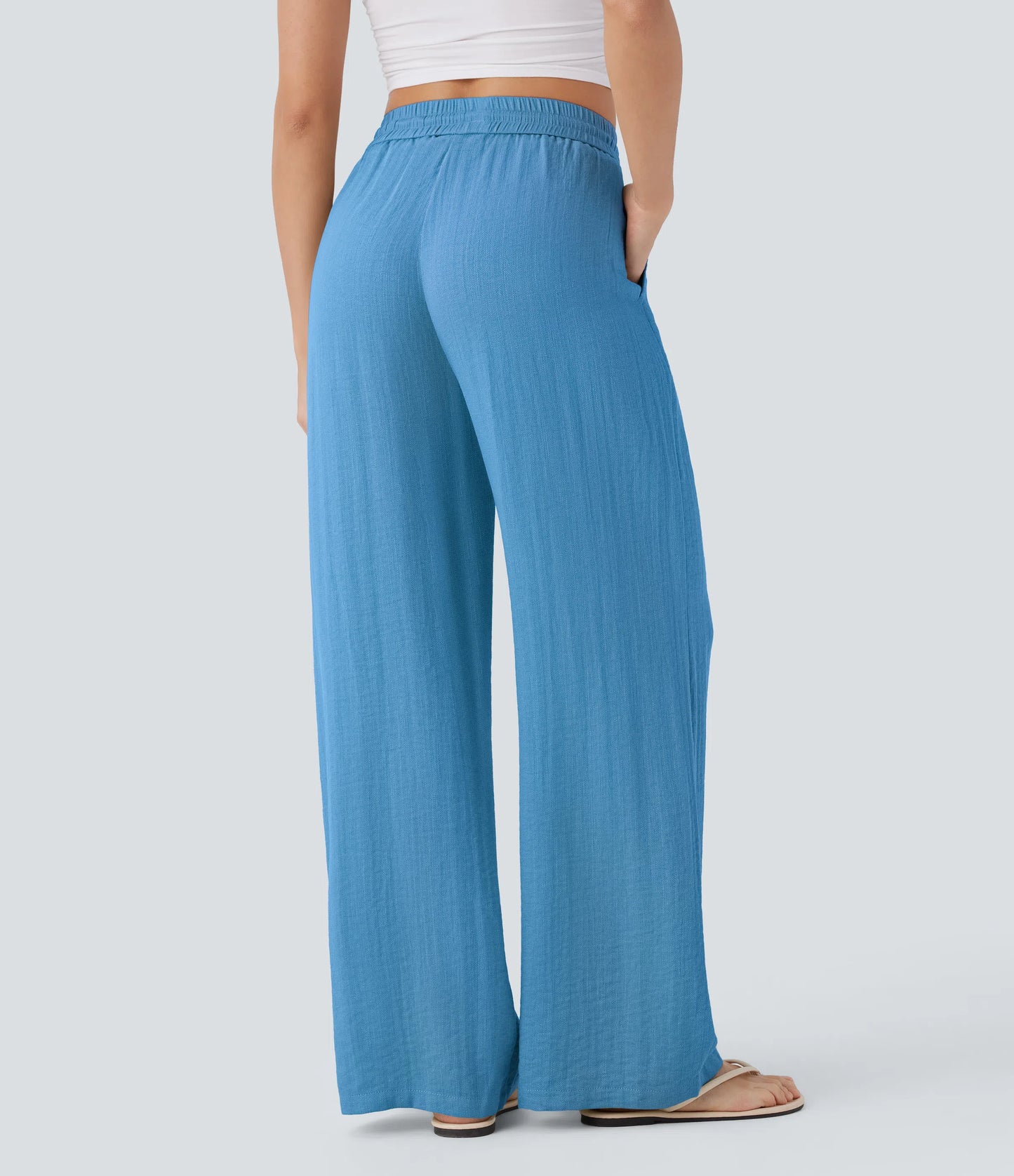 Kyra Linen Feel Wide Leg Trousers