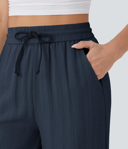 Kyra Linen Feel Wide Leg Trousers