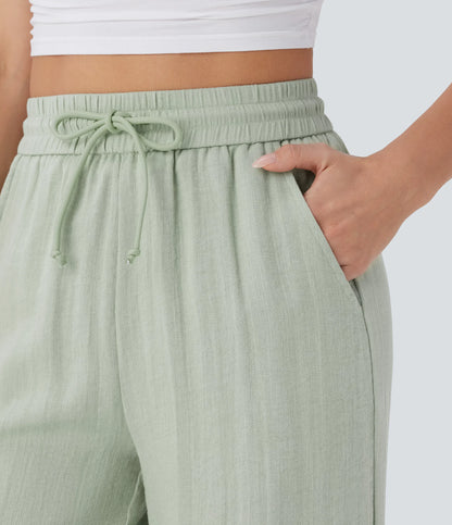 Kyra Linen Feel Wide Leg Trousers