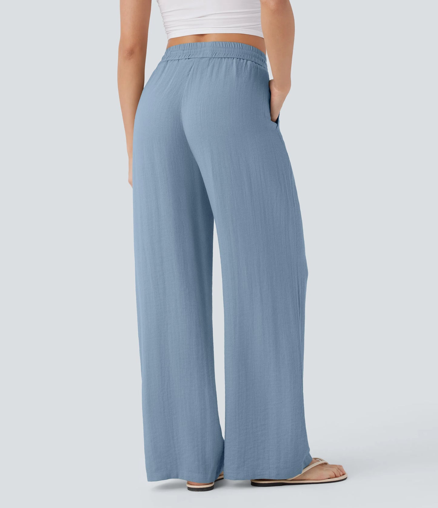 Kyra Linen Feel Wide Leg Trousers