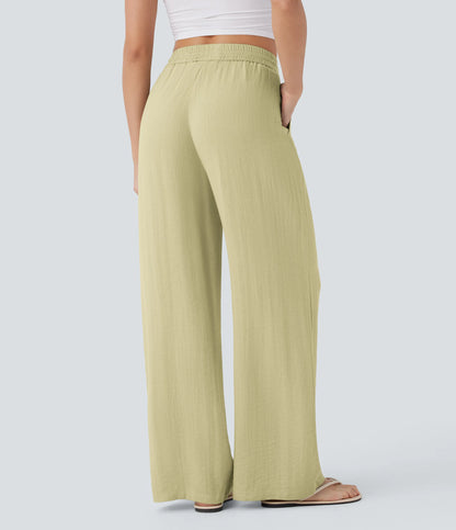 Kyra Linen Feel Wide Leg Trousers