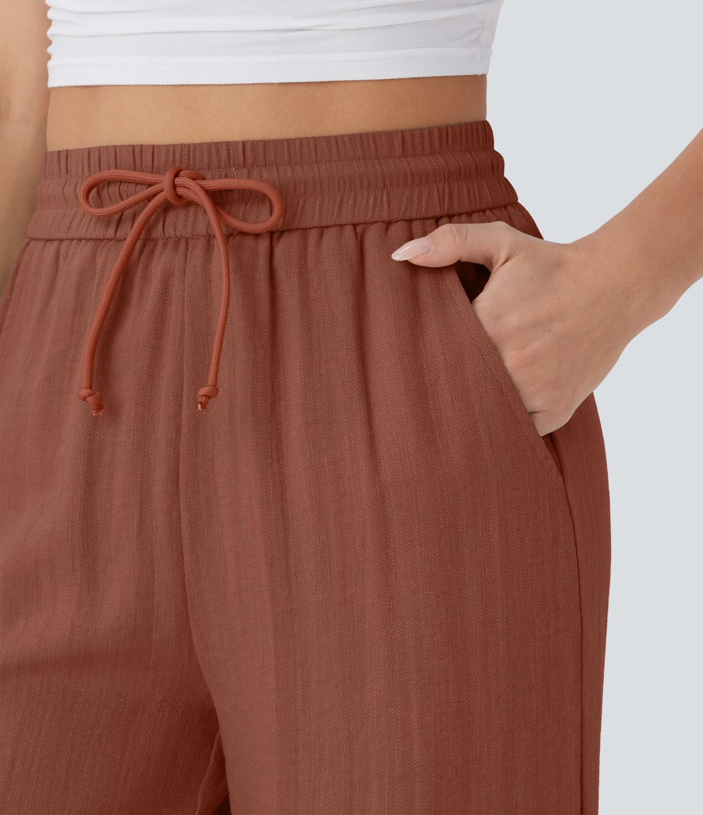 Kyra Linen Feel Wide Leg Trousers