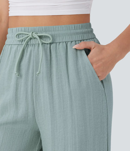 Kyra Linen Feel Wide Leg Trousers