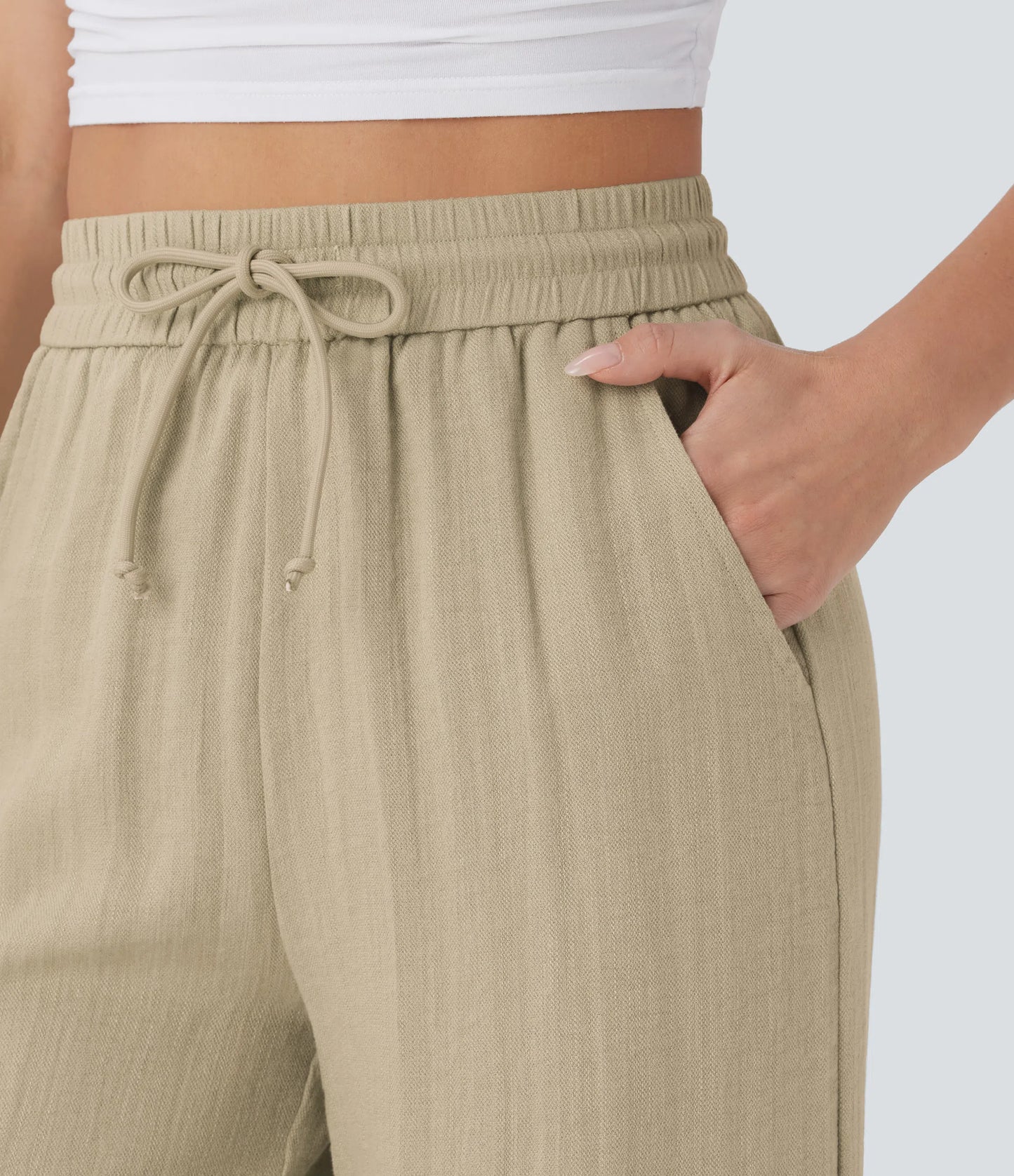 Kyra Linen Feel Wide Leg Trousers