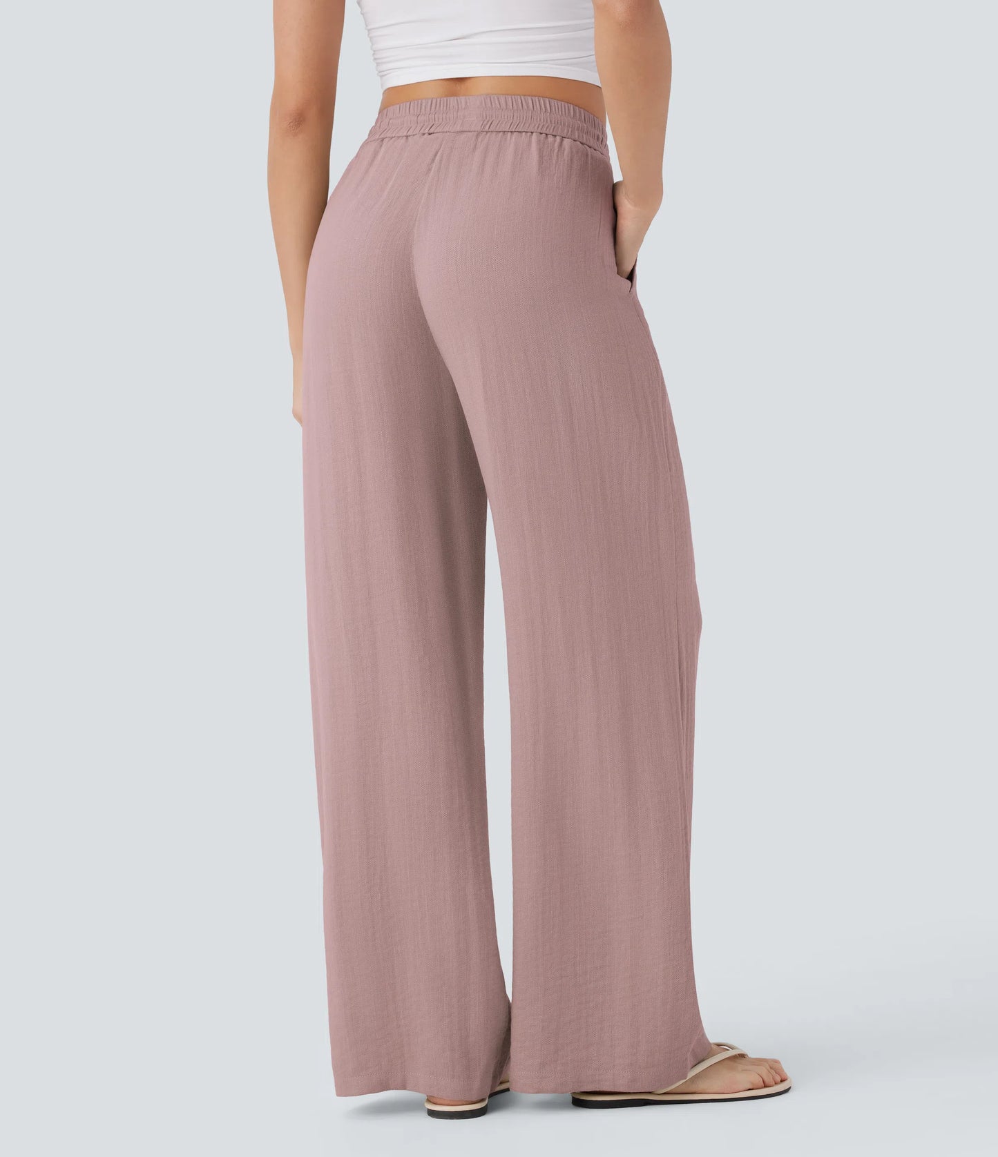 Kyra Linen Feel Wide Leg Trousers