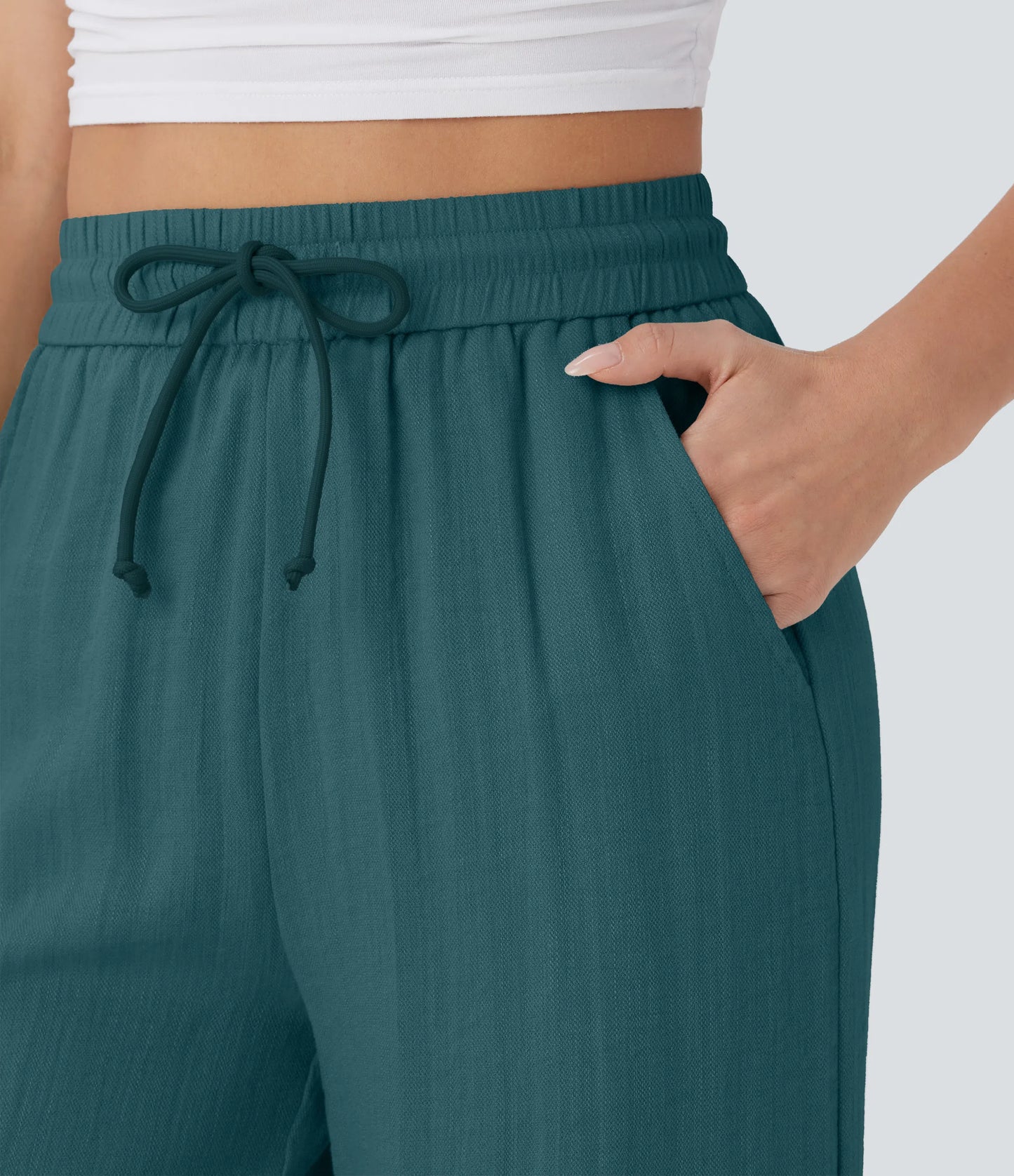 Kyra Linen Feel Wide Leg Trousers