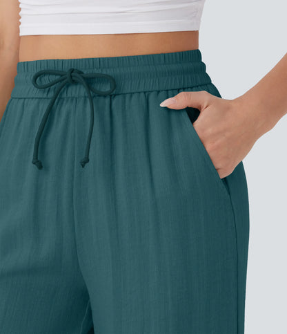 Kyra Linen Feel Wide Leg Trousers